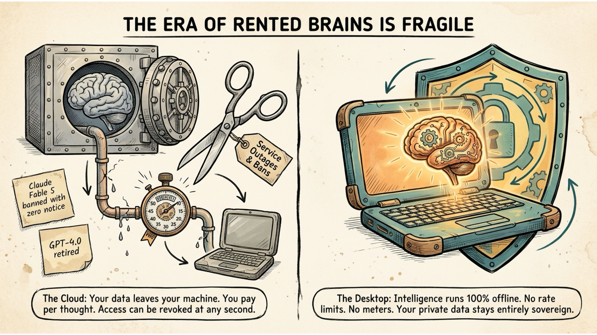 The era of rented brains is fragile illustration