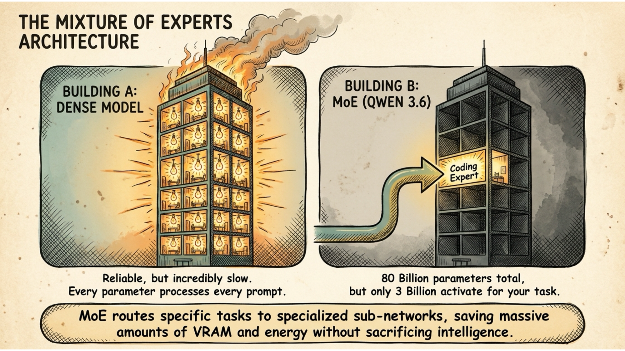 The Mixture of Experts architecture illustration
